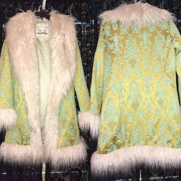 Spell Jackets & Blazers - Brocade Anastasia Brocade Faux Fur Jacket Coat M/L